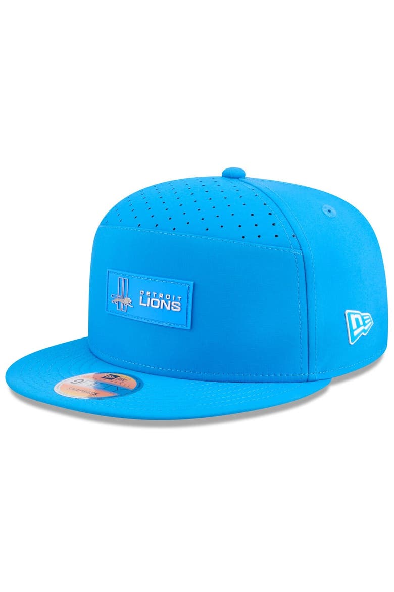 Men's New Era Blue Detroit Lions 2025 Sideline Throwback Split Panel 9FIFTY Snapback Hat, Main, color, Blue