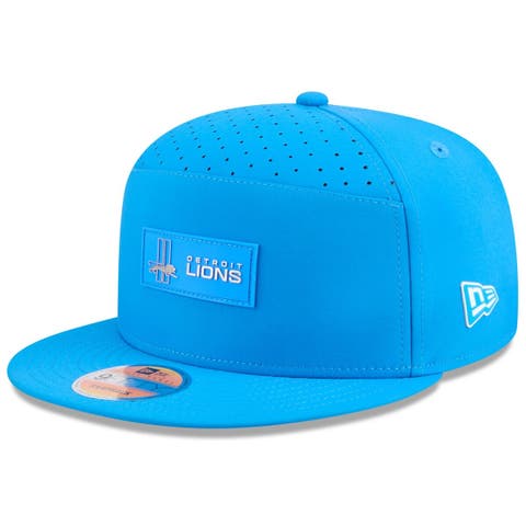 Men's New Era Blue Detroit Lions 2025 Sideline Throwback Split Panel 9FIFTY Snapback Hat