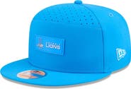 New Era Men's New Era Blue Detroit Lions 2025 Sideline Throwback Split Panel 9FIFTY Snapback Hat