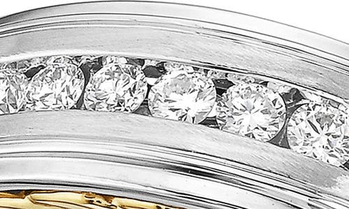 Effy 14k Gold Channel Set Diamond Band Ring In White Gold/yellow Gold