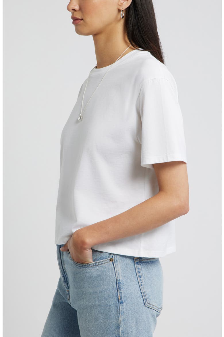Relaxed Fit Pima Cotton Crewneck T-Shirt, Alternate, color, WHITE