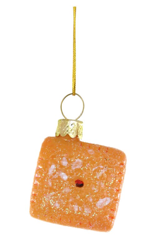 Cody Foster & Co. Cheese It Cracker Glass Ornament In Orange