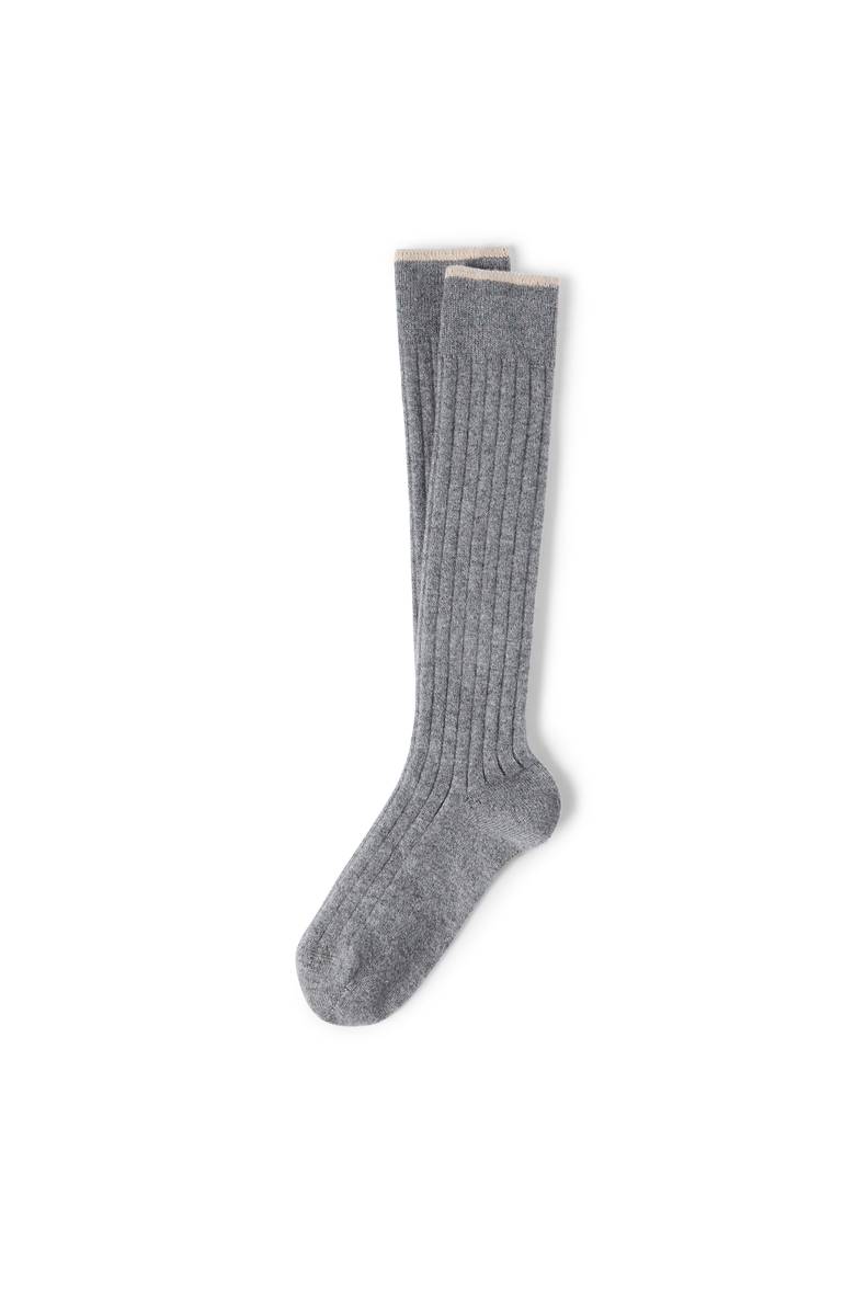 Brunello Cucinelli Cashmere knit socks, Main, color, Medium Grey