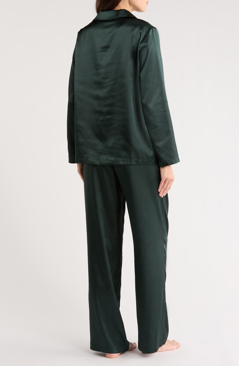 KILO BRAVA Satin Pajamas, Alternate, color, Forest Green