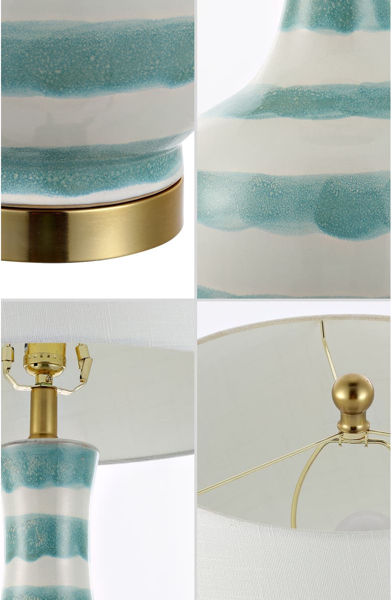 JONATHAN Y Tucker 30.5" Ceramic/Metal LED Table Lamp, Alternate, color, Green/White