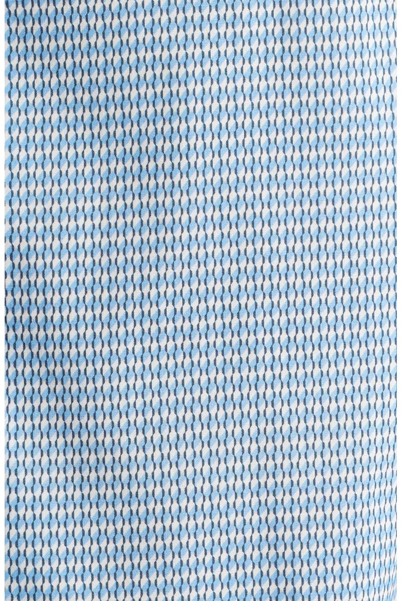 Drury Modern Fit Microgeometric Print Stretch Cotton Button-Up Shirt, Alternate, color, BLUE