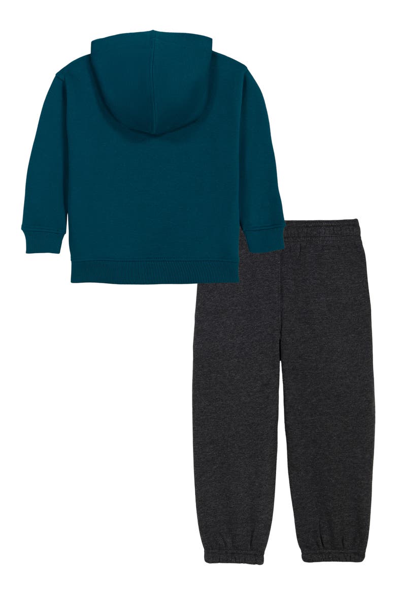 Kids' 2-Piece Fleece Hoodie and Pants Set, Alternate, color, TEAL/ CHARCOAL