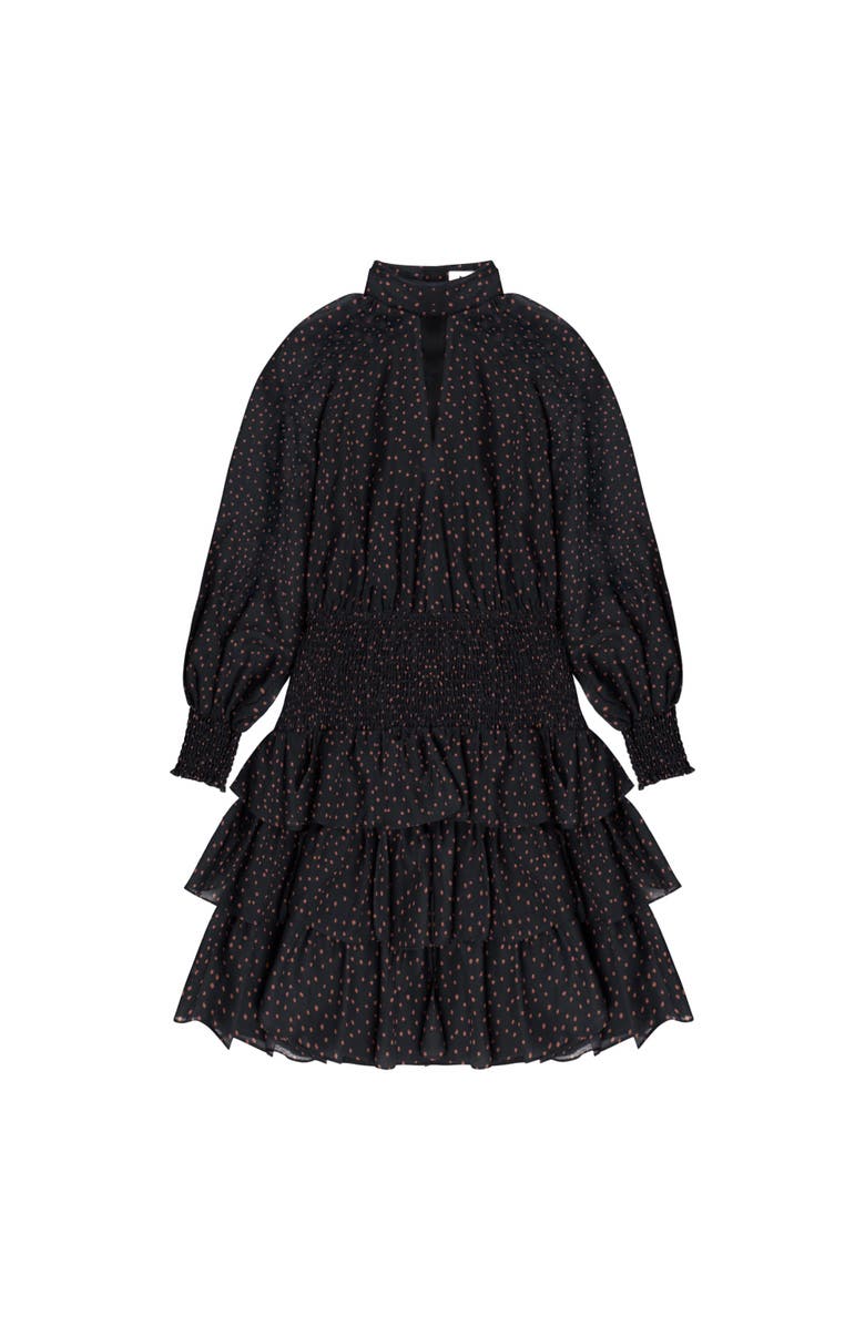 Ro&Zo Dash Print Tiered Mini Dress, Alternate, color, Caramel