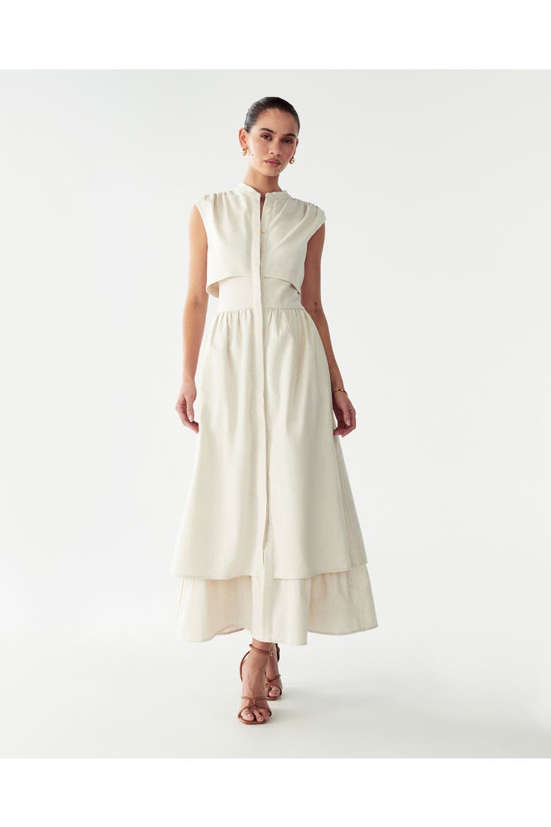 Fallyn Midi Dress, Main, color, Natural