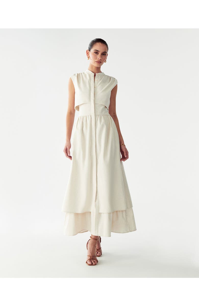 WILLA Fallyn Midi Dress, Main, color, Natural