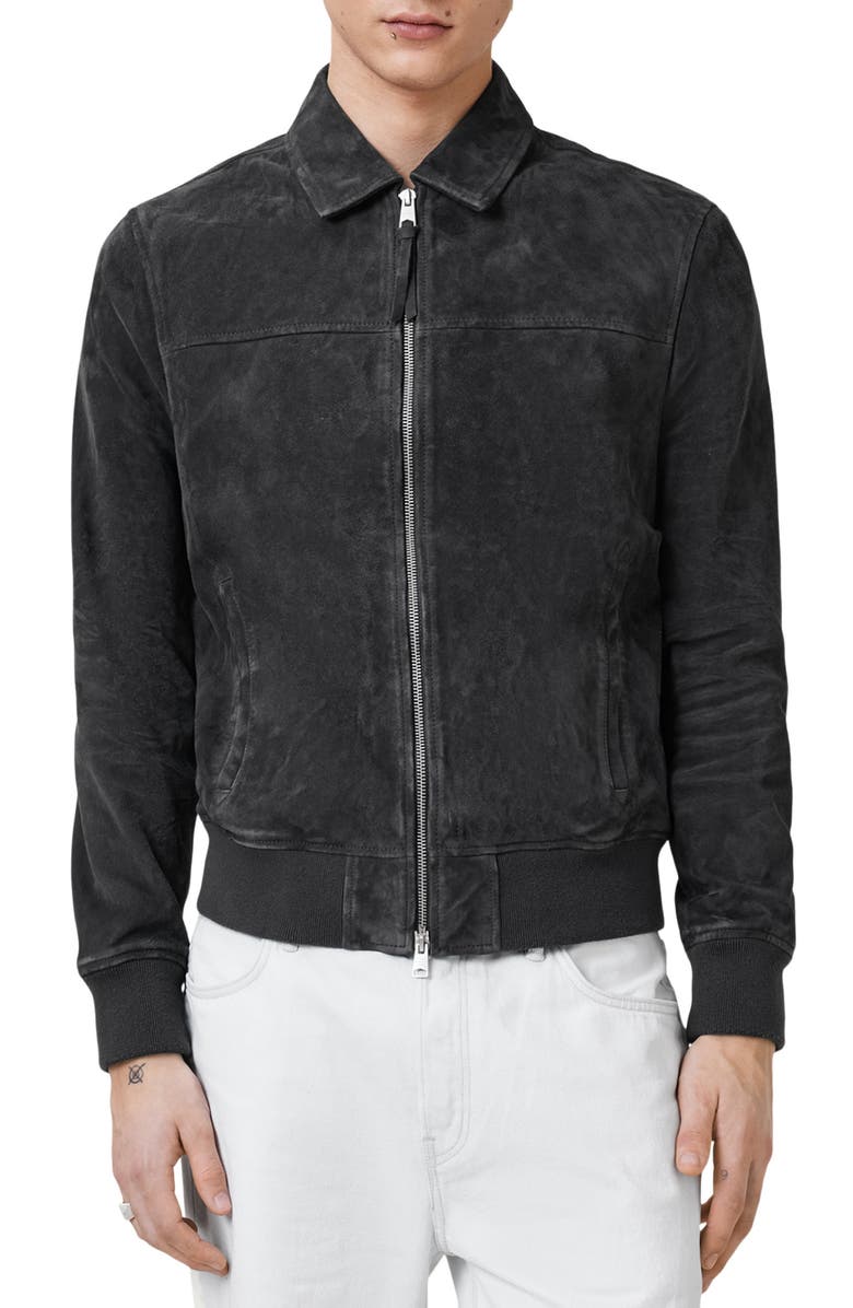 AllSaints Rashford Suede Harrington Jacket, Main, color, 
