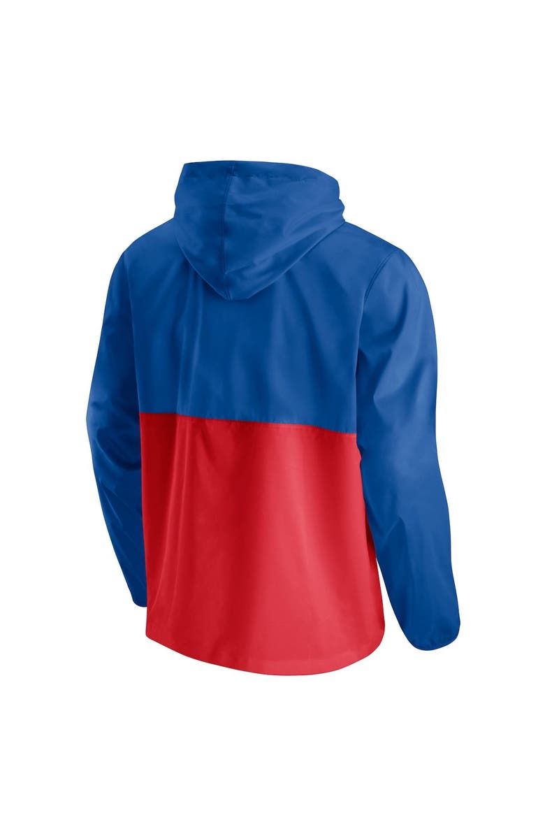 FANATICS Men's Fanatics Branded Royal/Red Philadelphia 76ers Anorak Block Party Windbreaker Half-Zip Hoodie Jacket, Alternate, color, Royal