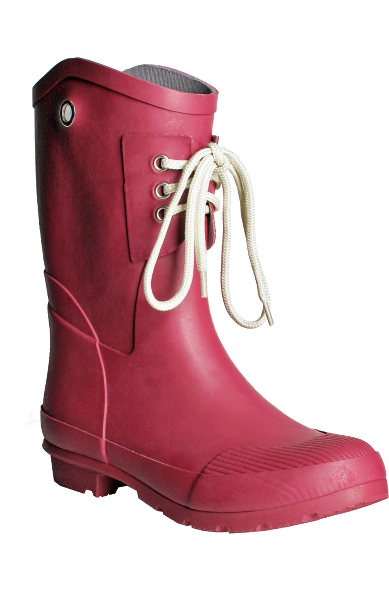 Nomad Kelly B Waterproof Lace-Up Rain Boot, Main, color, Wine