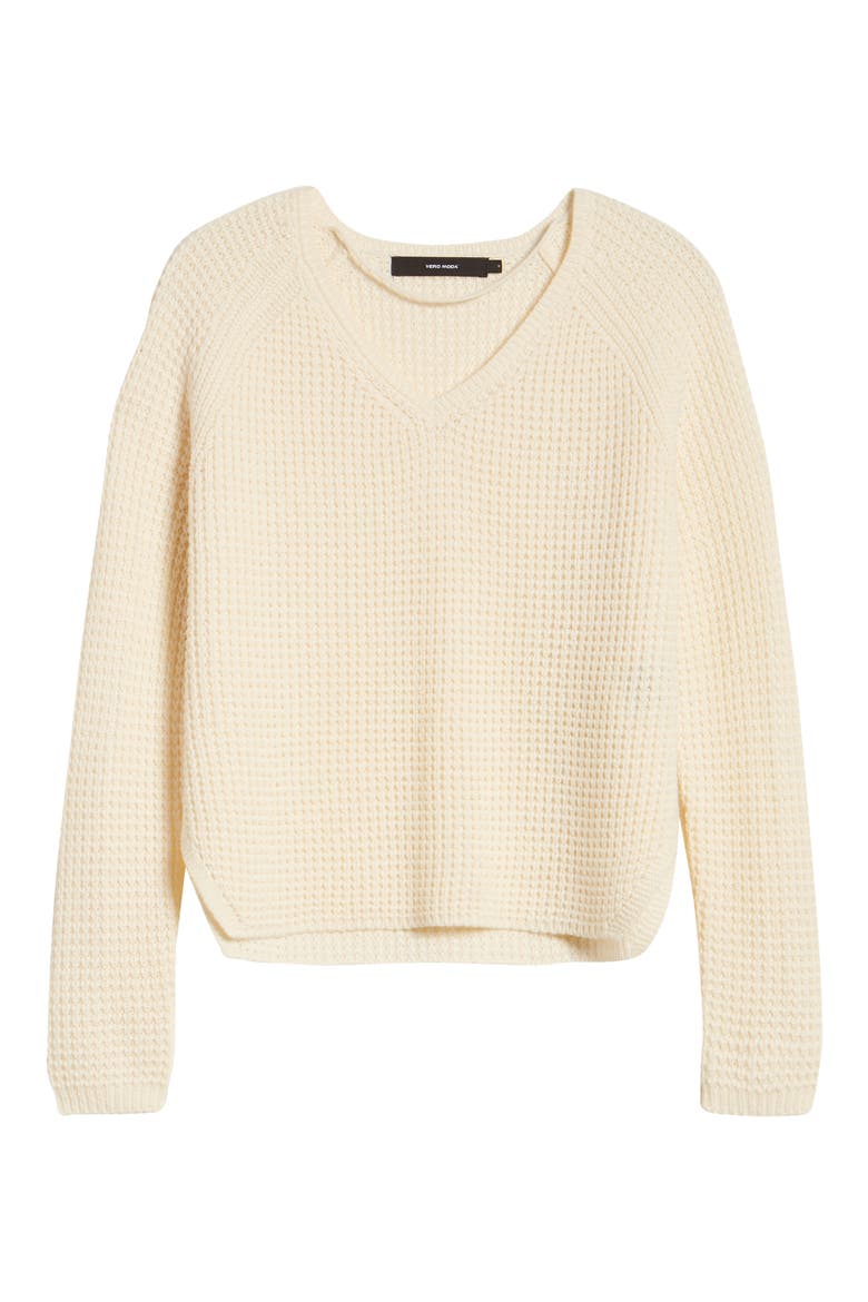 Leanna V-Neck Pullover, Alternate, color, BIRCH