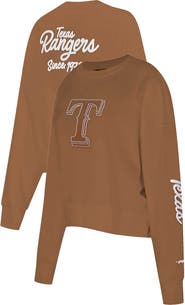 PRO STANDARD Women's Pro Standard Brown Texas Rangers Paint The City Pullover Cropped Sweatshirt