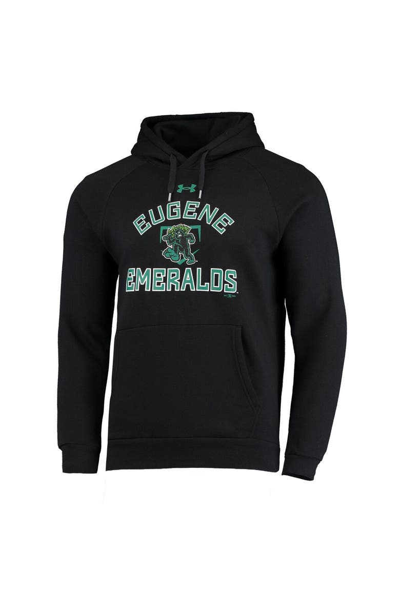 Under Armour Men's Under Armour Black Eugene Emeralds All Day Raglan Fleece Pullover Hoodie, Alternate, color, Black