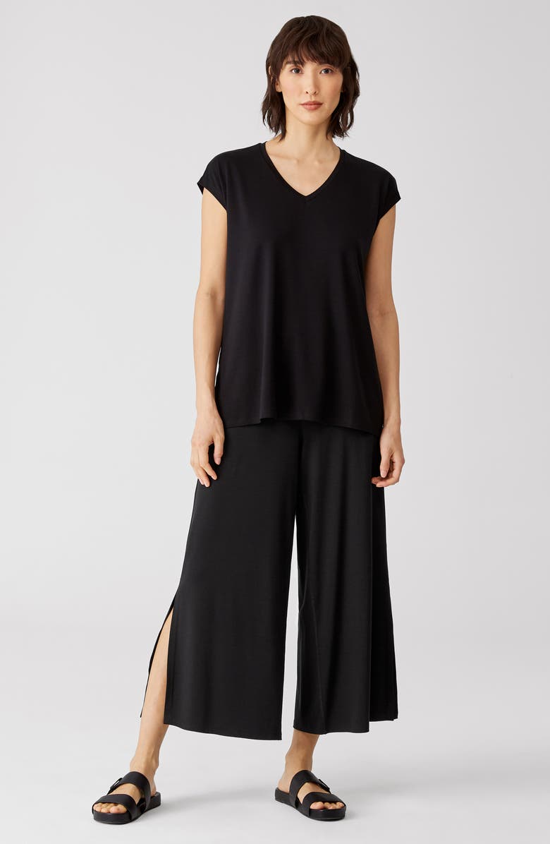 Eileen Fisher Side Slit Crop Wide Leg Pants, Alternate, color,