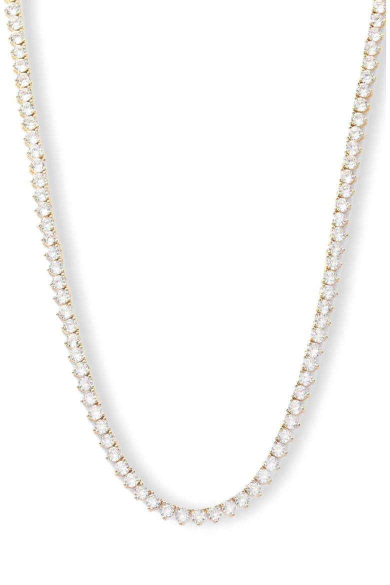 Not Your Basic Tennis Necklace, Main, color, WHITE CUBIC ZIRCONIA/ GOLD
