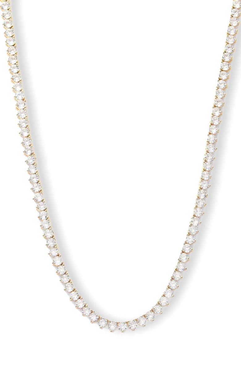 Melinda Maria Not Your Basic Tennis Necklace, Main, color, White Cubic Zirconia/ Gold