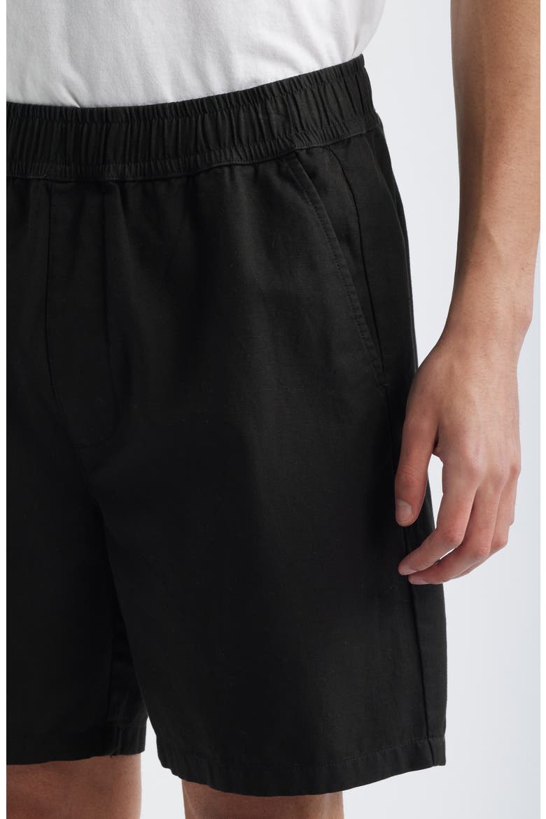 Folgate Cotton & Linen Twill Shorts, Alternate, color, SHADED BLACK