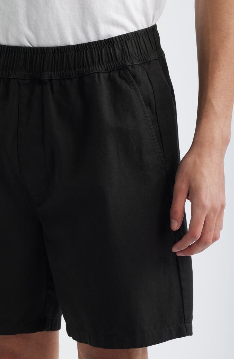 AllSaints Folgate Cotton & Linen Twill Shorts, Alternate, color, Shaded Black