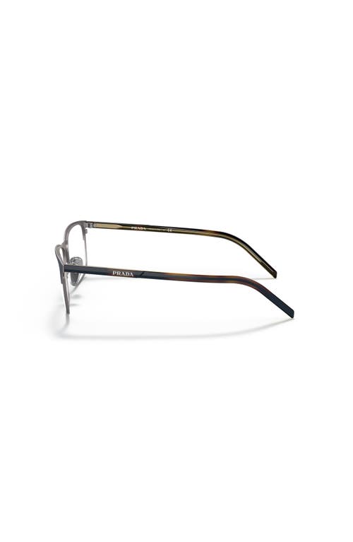 Prada 57mm Rectangle Optical Glasses In Black