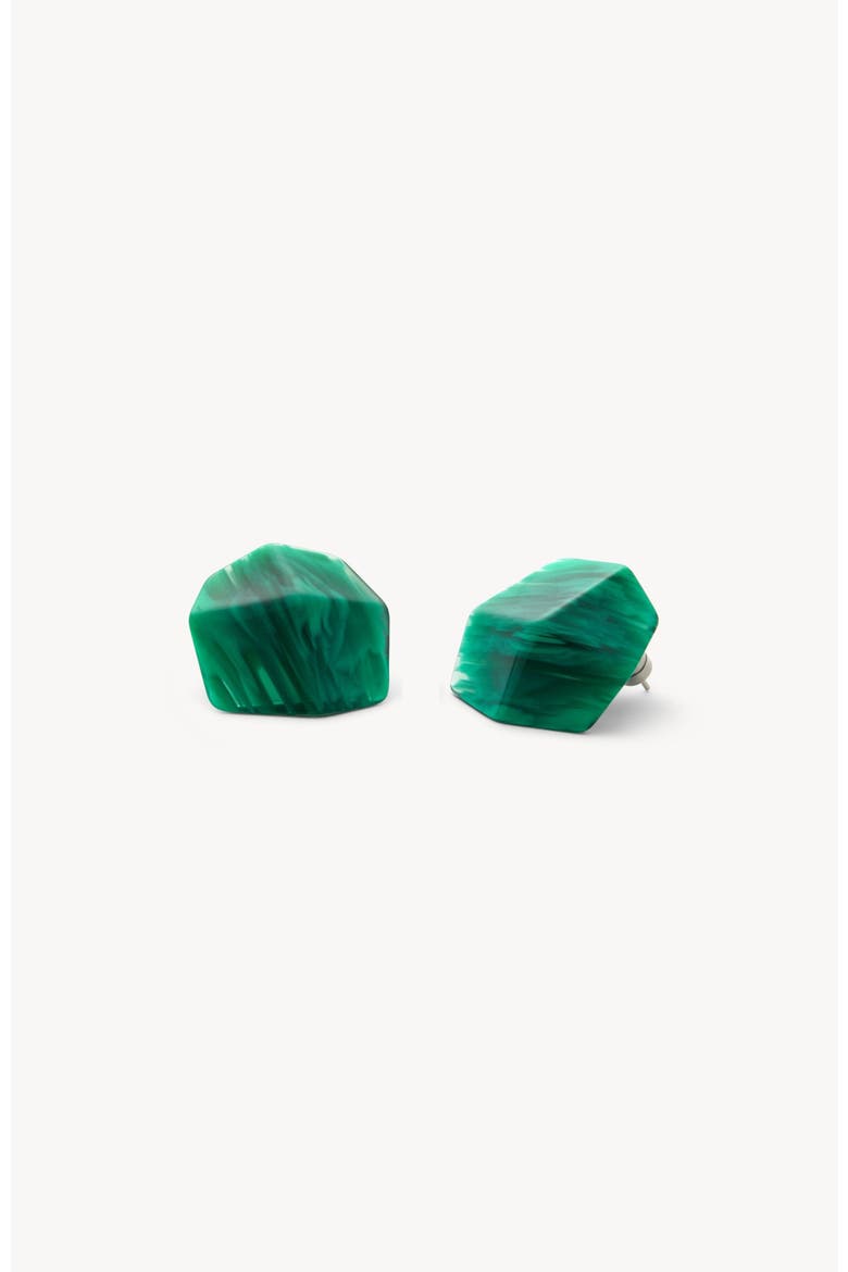 Sculpture Studs, Alternate, color, Malachite