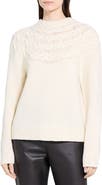 Theory Cable Stitch Yoke Wool & Cashmere Sweater
