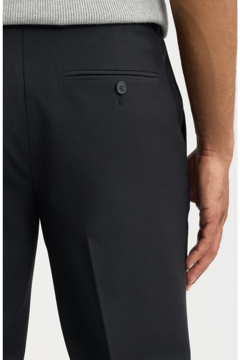 Skinny Fit Pleated Suit Pants, Alternate, color, BLACK