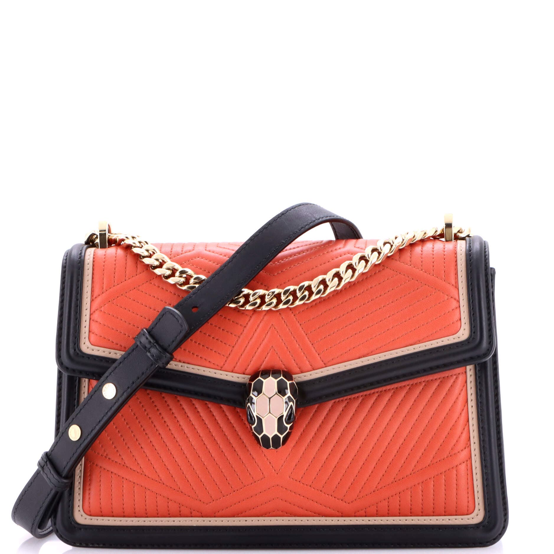 Serpenti Forever Shoulder Bag Quilted Leather Small, Main, color, None