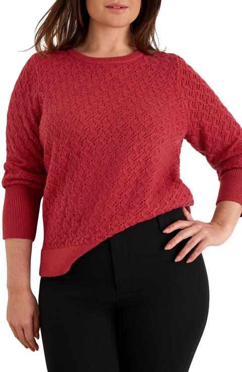 Sterling Shimmer Pointelle Stitch Sweater