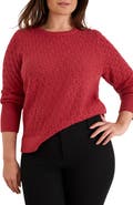 NIC+ZOE Sterling Shimmer Pointelle Stitch Sweater