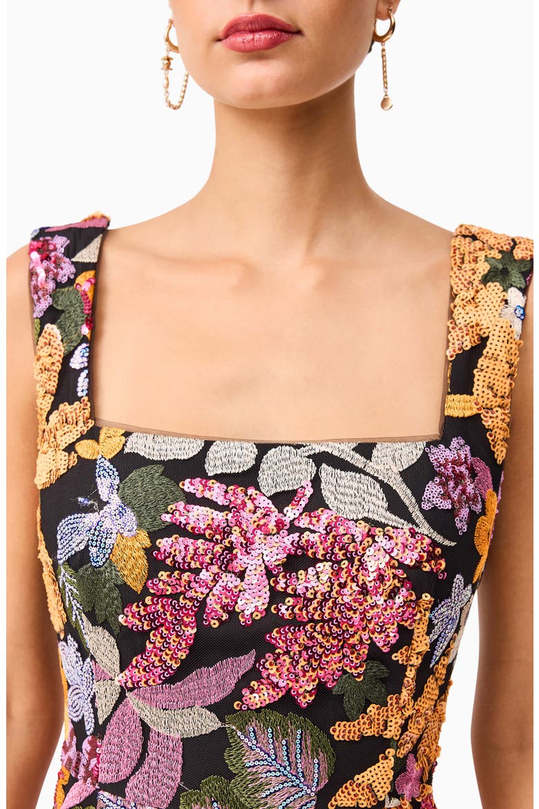 Kiran Floral Embellished Sleeveless Minidress, Alternate, color, BLACK MULTI