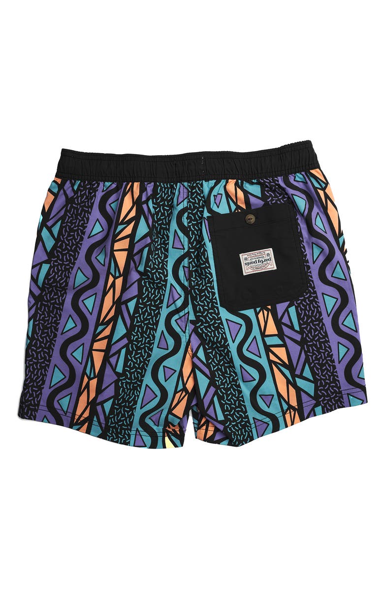 Party Pants Maui Wowie Printed Swim Trunks, Alternate, color, 
