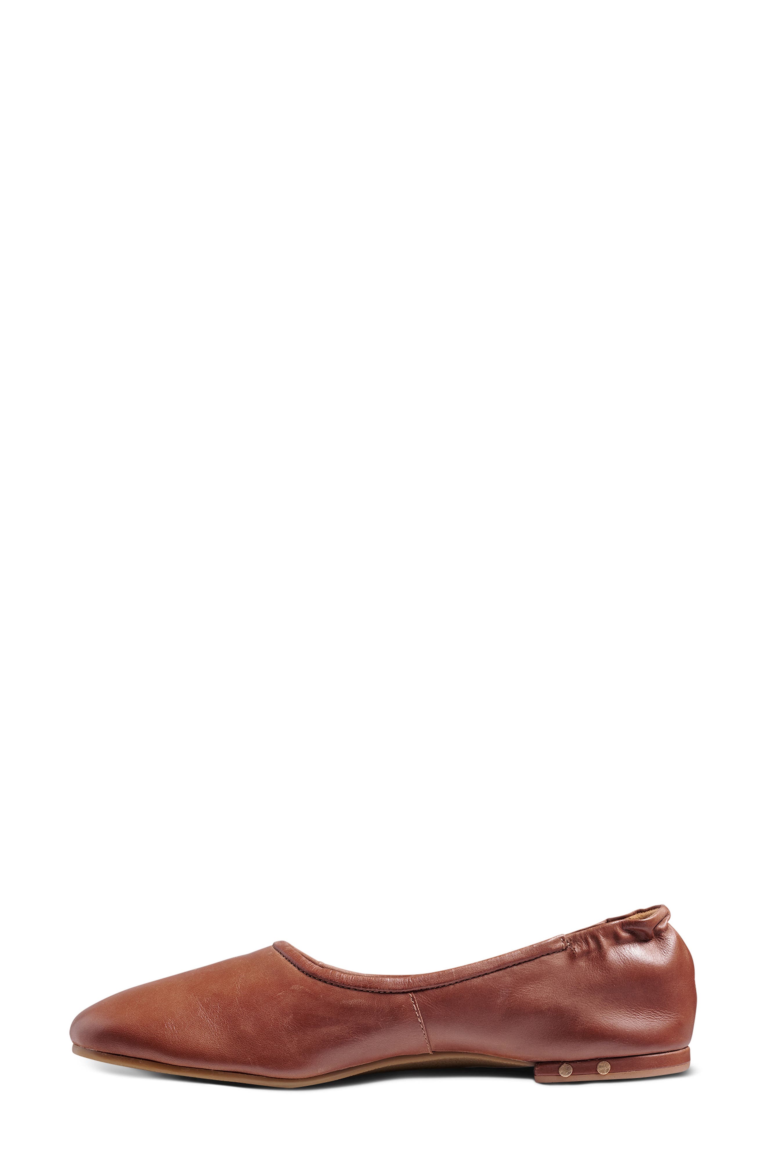 Swan Leather Ballet Flat, Alternate, color, COGNAC