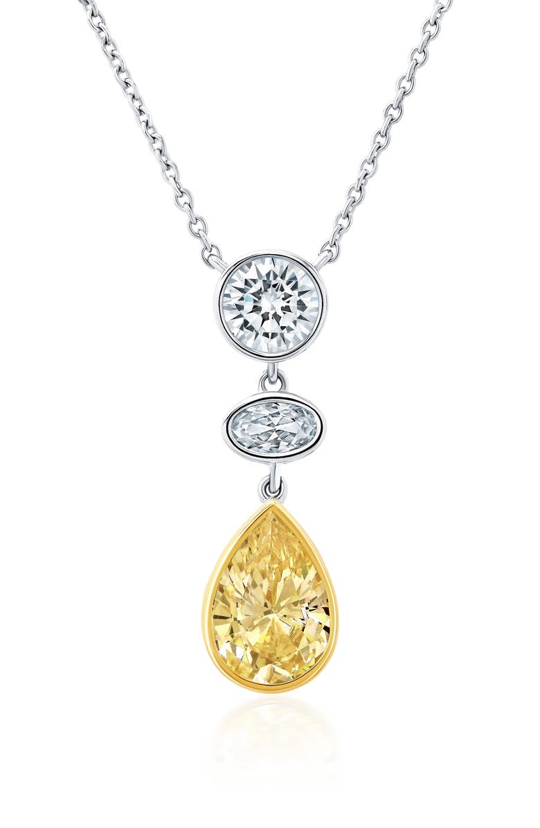 Crislu Canary Luster Necklace, Main, color, Pure Platinum/ Canary Stone
