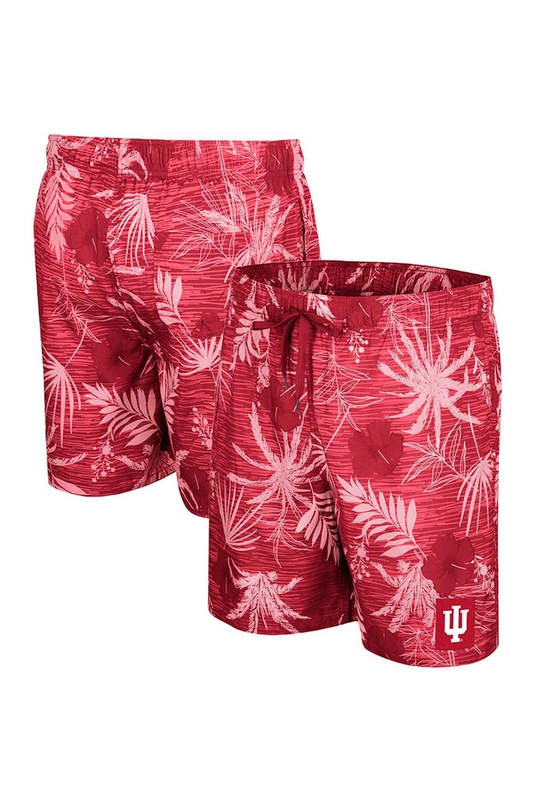 Men's Colosseum Crimson Indiana Hoosiers What Else is New Swim Shorts, Main, color, Crimson