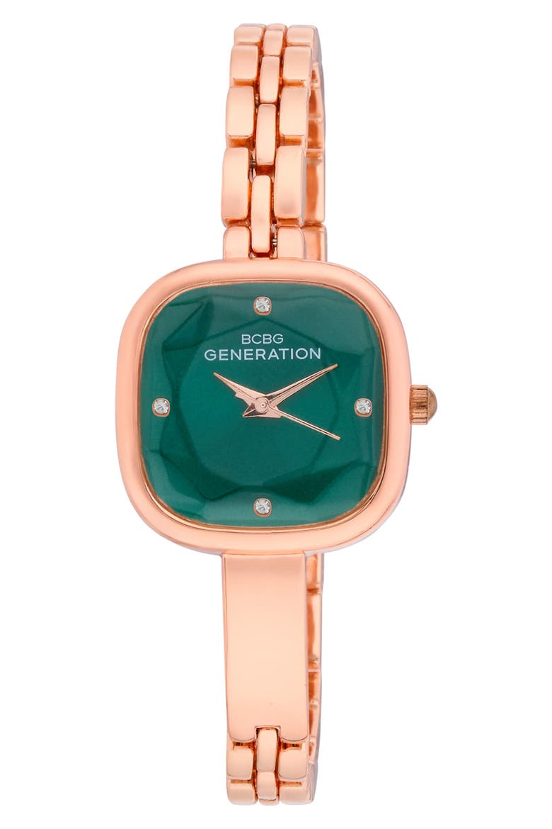 Monroe Bracelet Watch, Main, color, GREEN/ ROSE GOLD