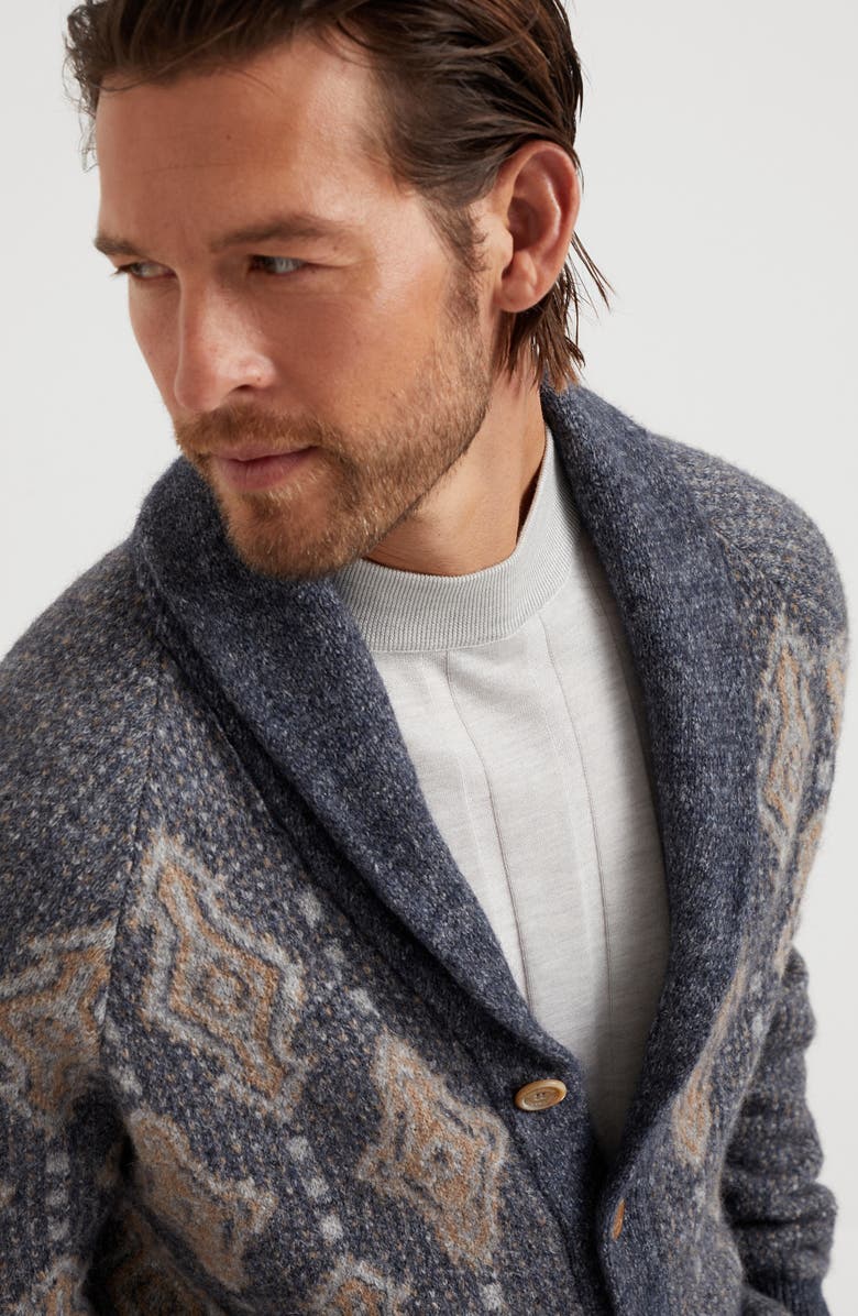 Brunello Cucinelli Jacquard cardigan, Alternate, color, 