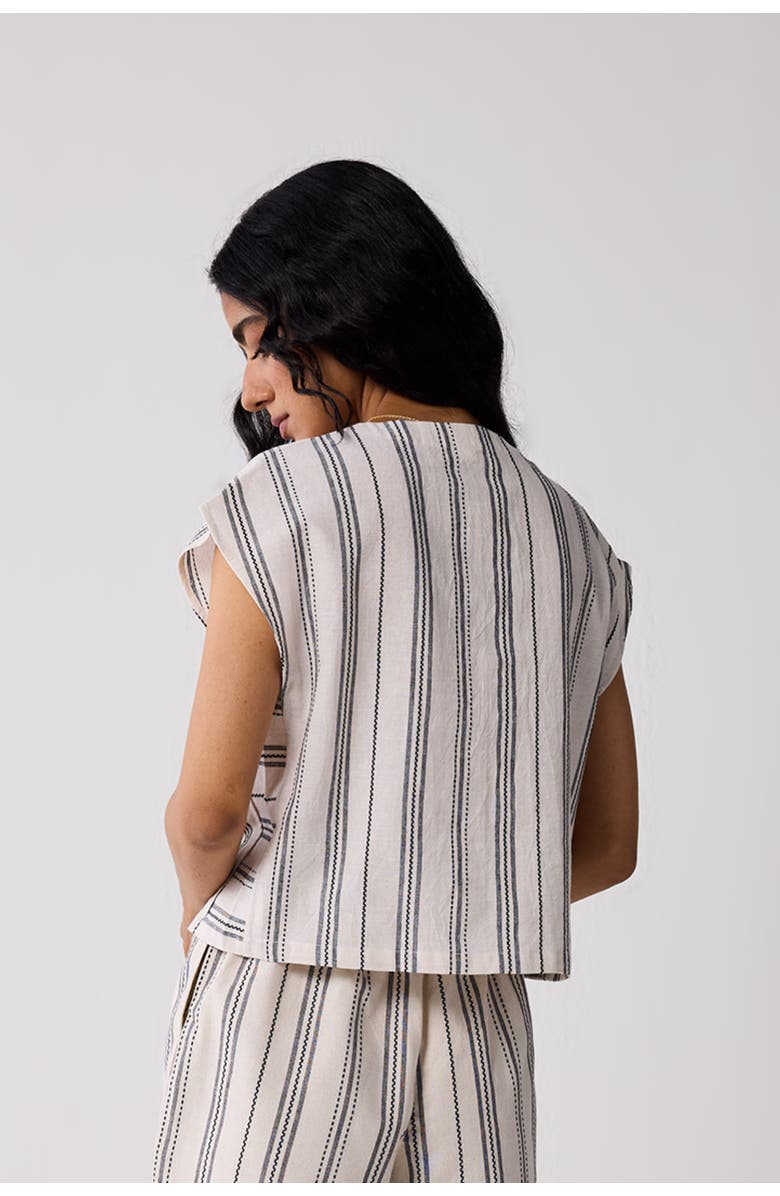 Reistor Relaxed V-Neck Top, Alternate, color, Off-White