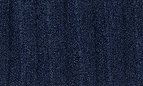 Bruno Magli Cashmere Wide Rib Beanie In Blue