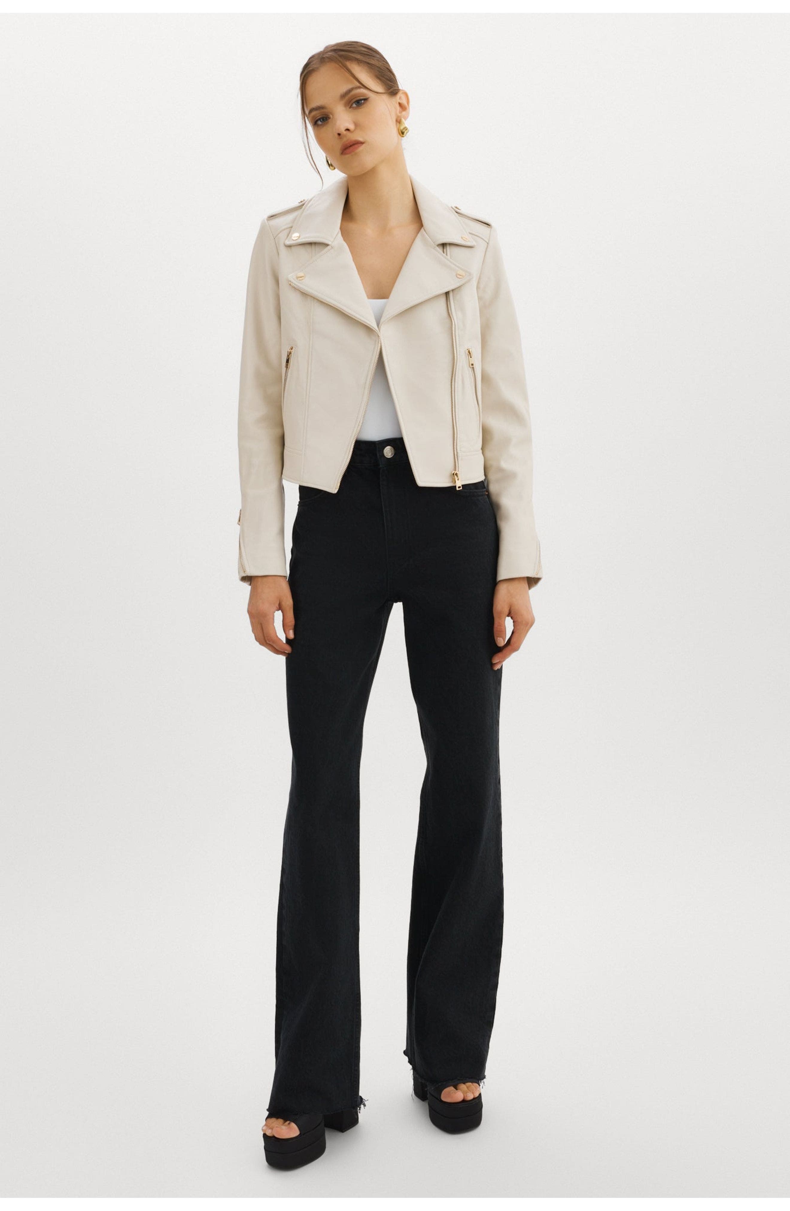 DONNA GOLD | Iconic Leather Biker Jacket - image 4
