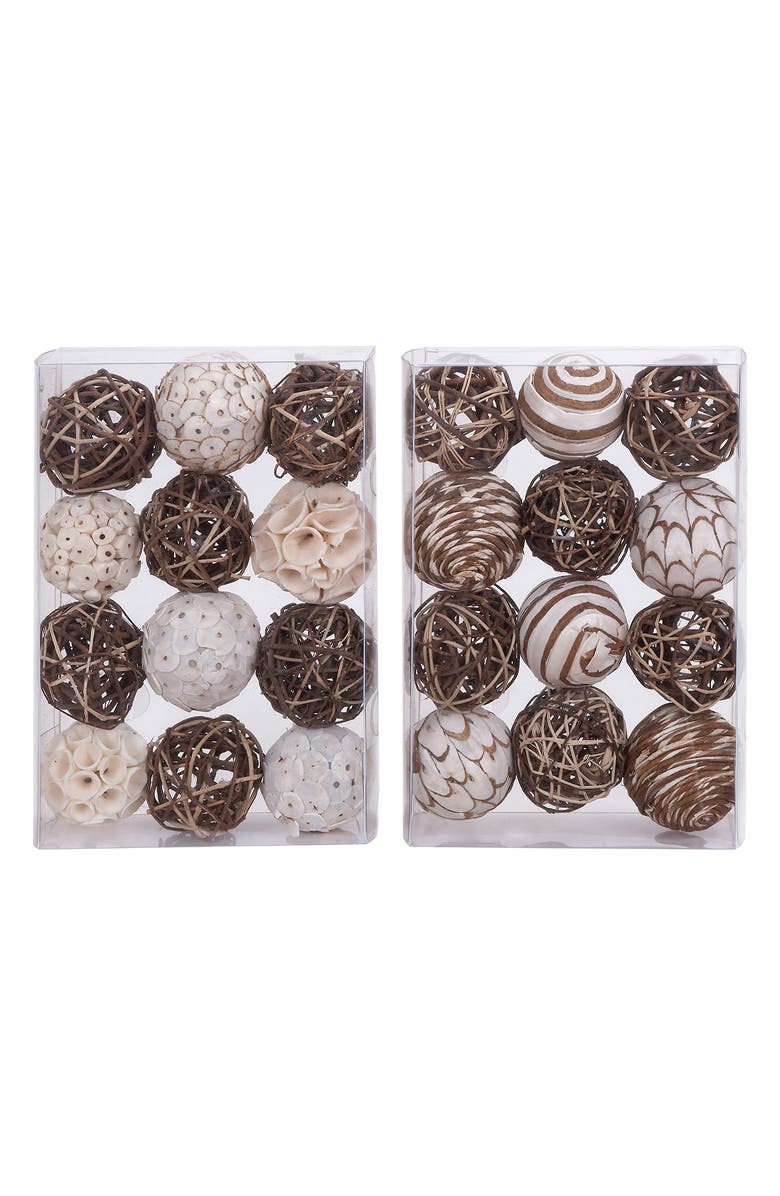 SONOMA SAGE HOME Brown Dried Handmade Orbs & Vase Filler - Set of 2, Alternate, color, Brown
