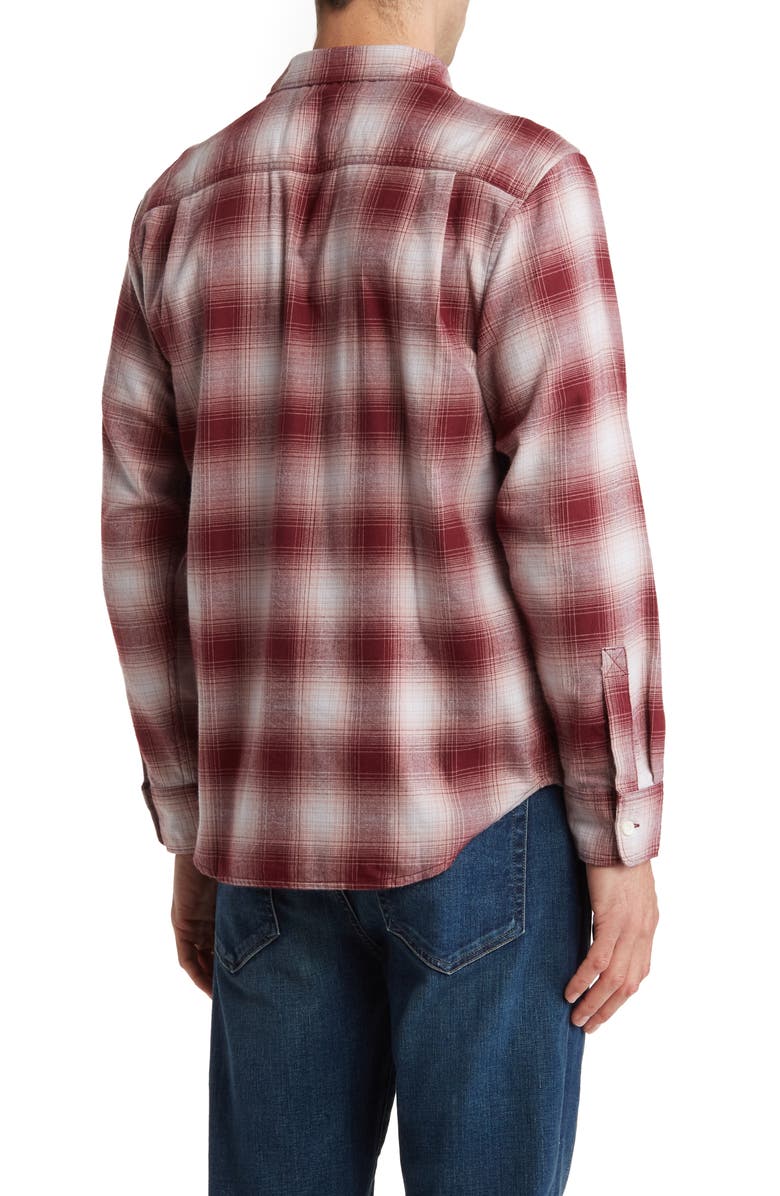 Tommy Bahama Alpine Plaid Flannel Button-Up Shirt, Alternate, color, Meritage Wine