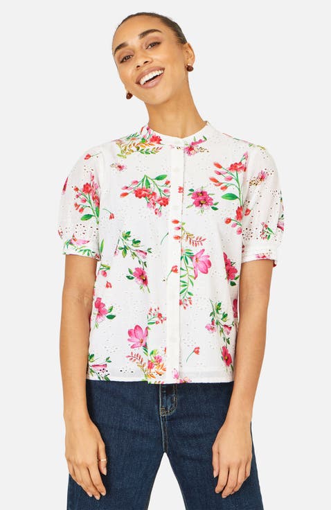 Cotton Broderie Anglaise Floral Shirt