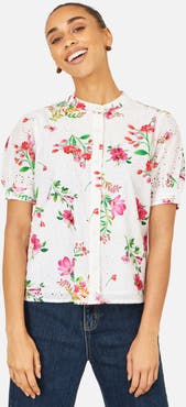 Yumi Cotton Broderie Anglaise Floral Shirt