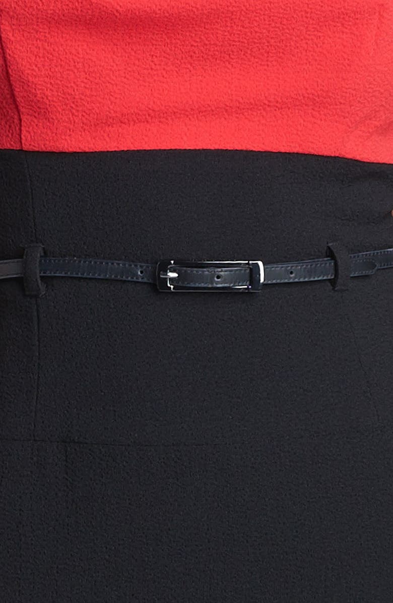 Black Halo 'Jackie' Coloblock Pencil Crepe Dress, Alternate, color, 