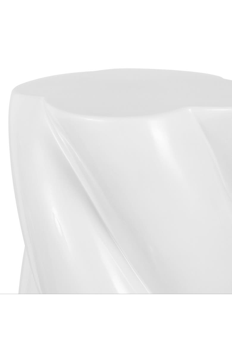 JONATHAN Y Yves 18" Modern Minimalist Rope Twist Ceramic Indoor-Outdoor Garden Stool, Alternate, color, Off-White