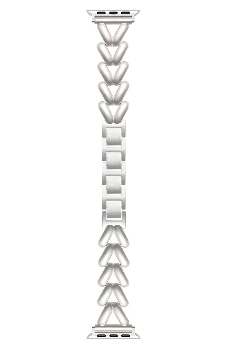 The Posh Tech Caroline Apple Watch<sup>®</sup> Watchband, Main, color, Starburst Silver