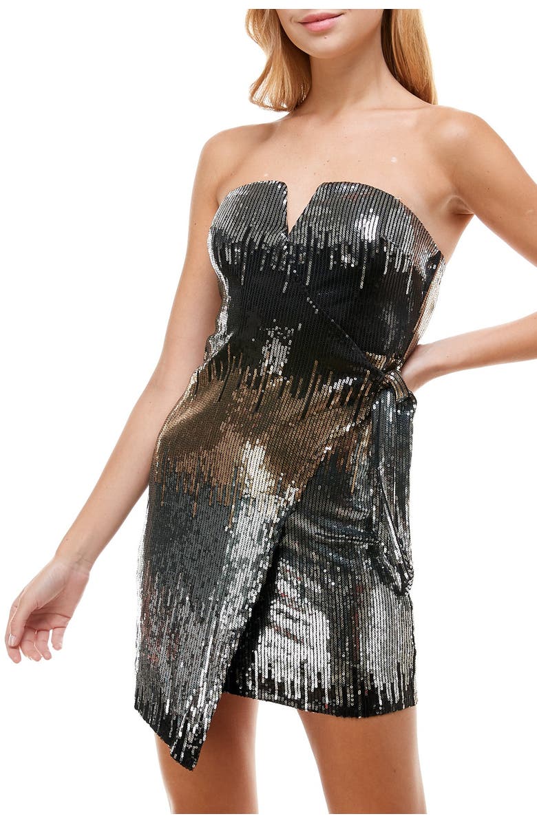 Row A Sequin Strapless Cocktail Minidress, Alternate, color, 